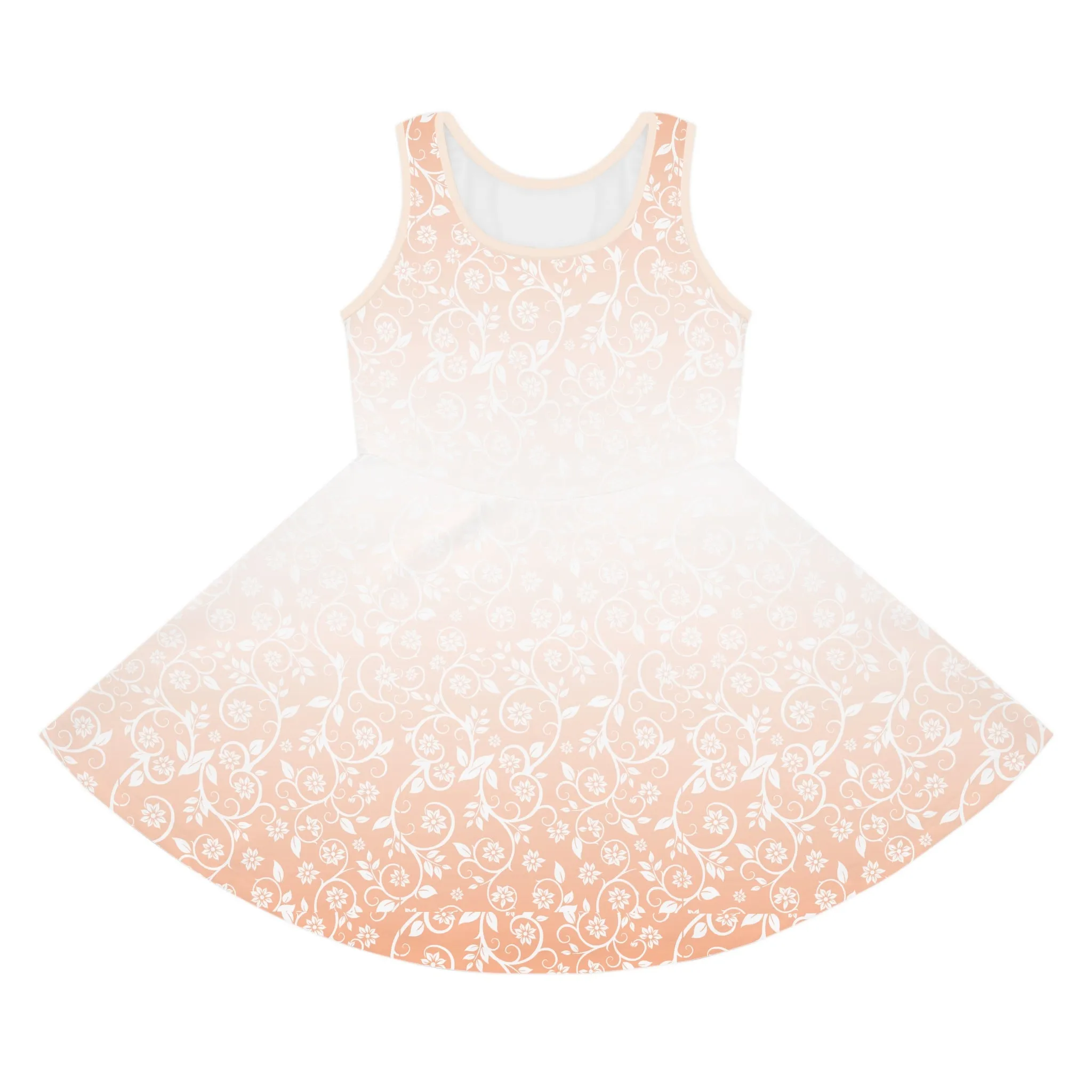 Peach Floral Girls' Sleeveless Sundress Kiki Collection