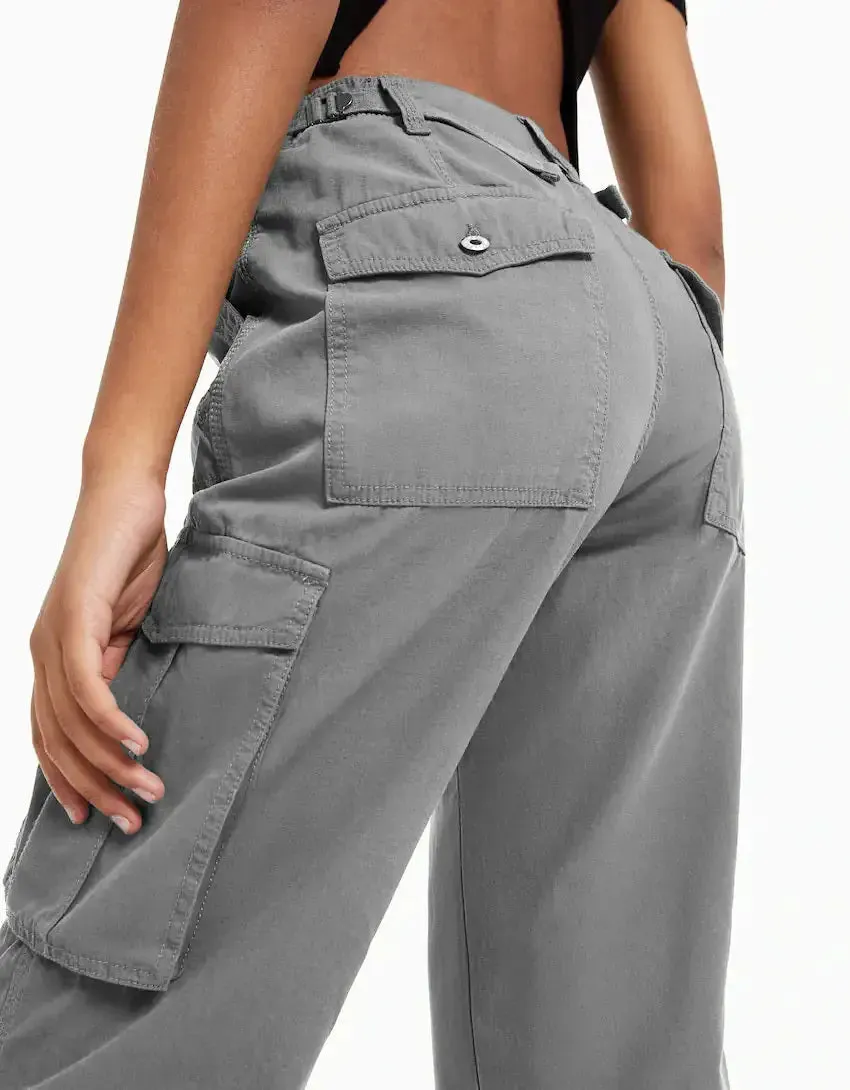 Peachd - High Waist Cargo Pants - Hot Sale 60% Off