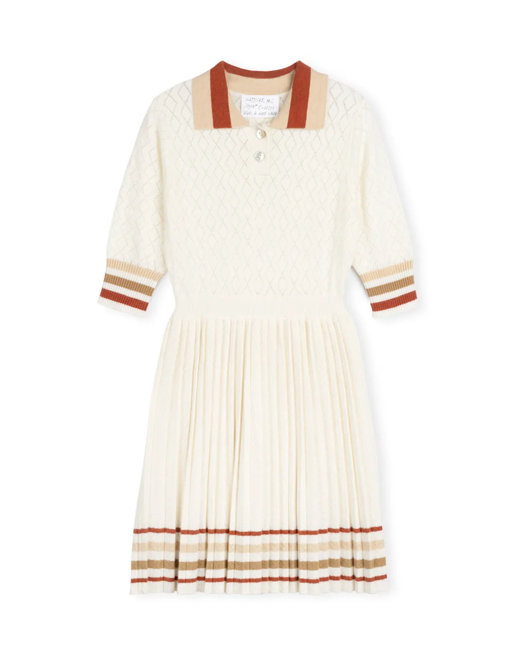 Pointelle Striped Trimming Dress
