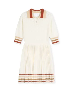 Pointelle Striped Trimming Dress