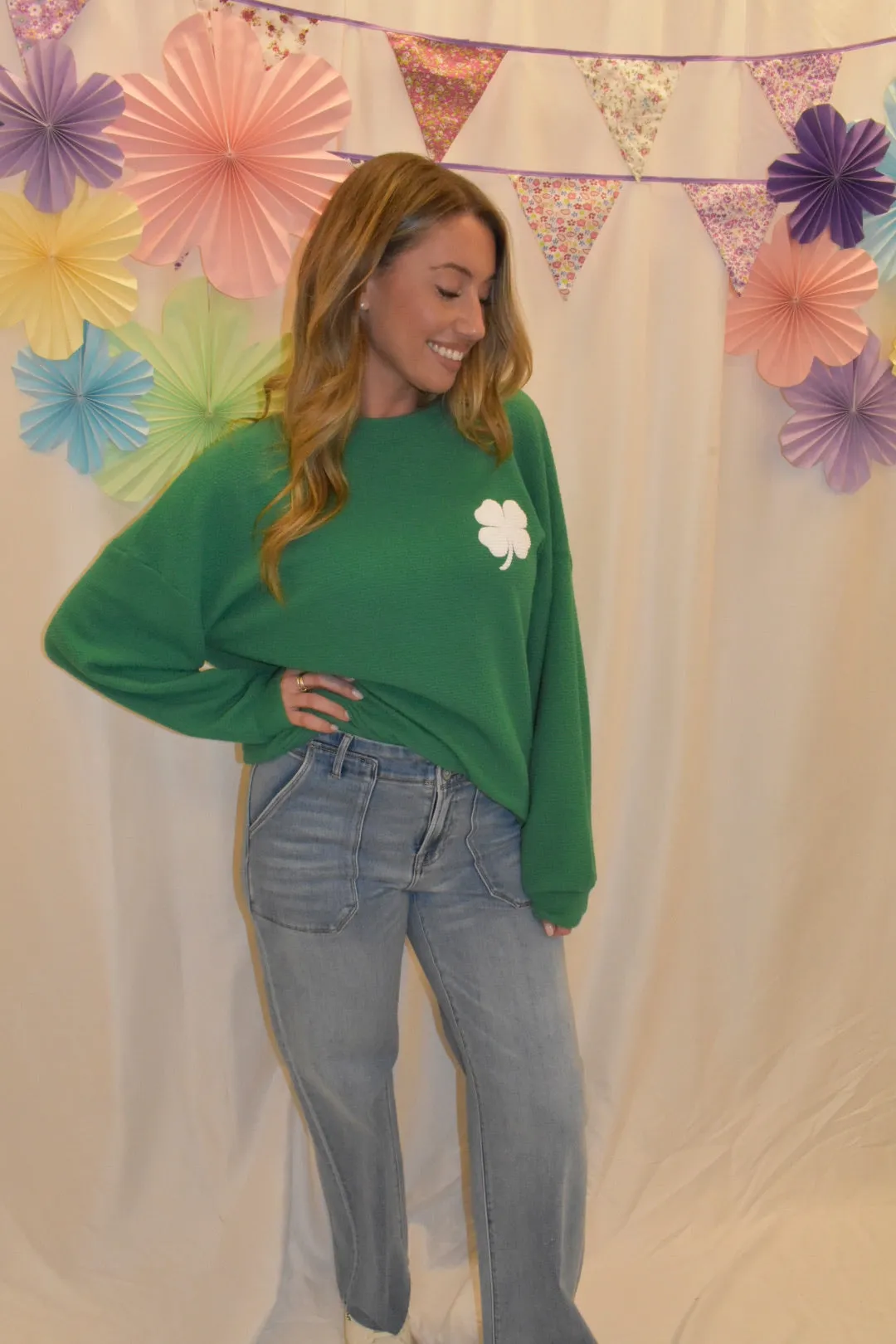 puff clover print sweatshirt