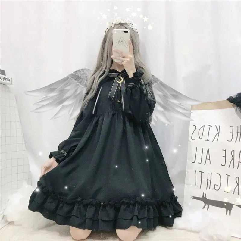 "BLACK CUTE MOON BOWKNOT" DRESS N050603