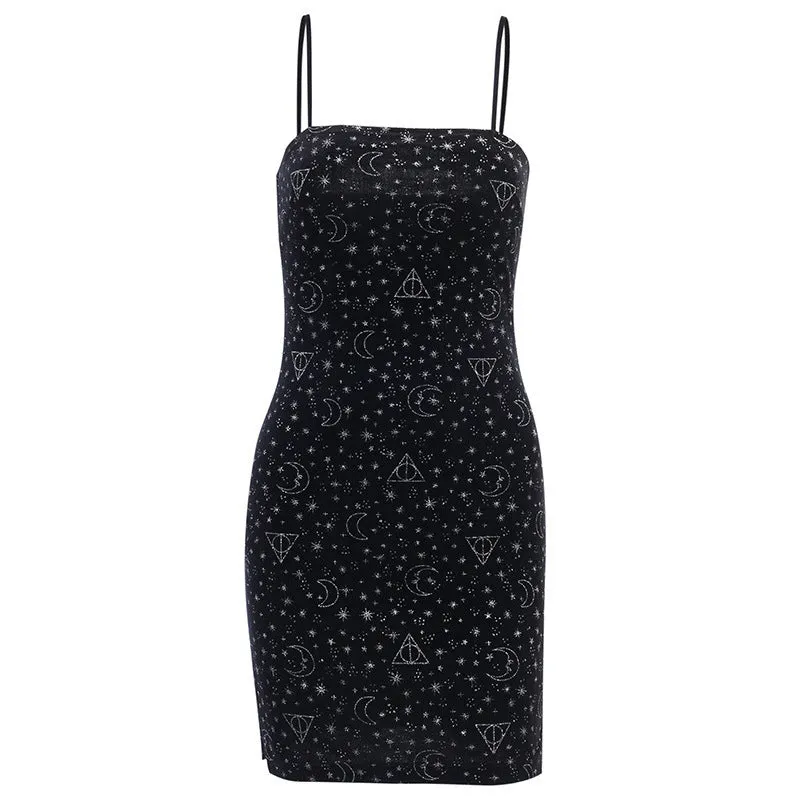 "COSMIC SUSPENDER" DRESS D071404