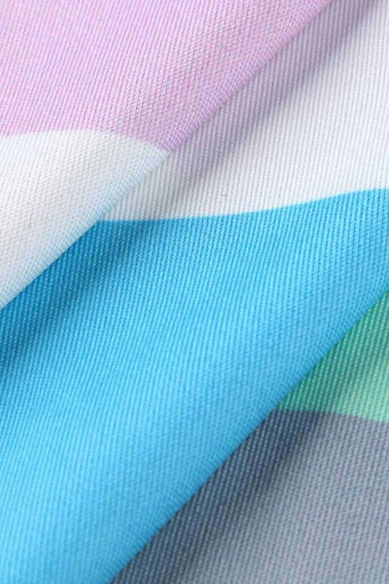 Rainbow Striped Multicolor Thin Tops(5 Colors)