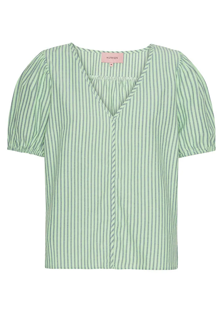 Randi Top - Green Striped