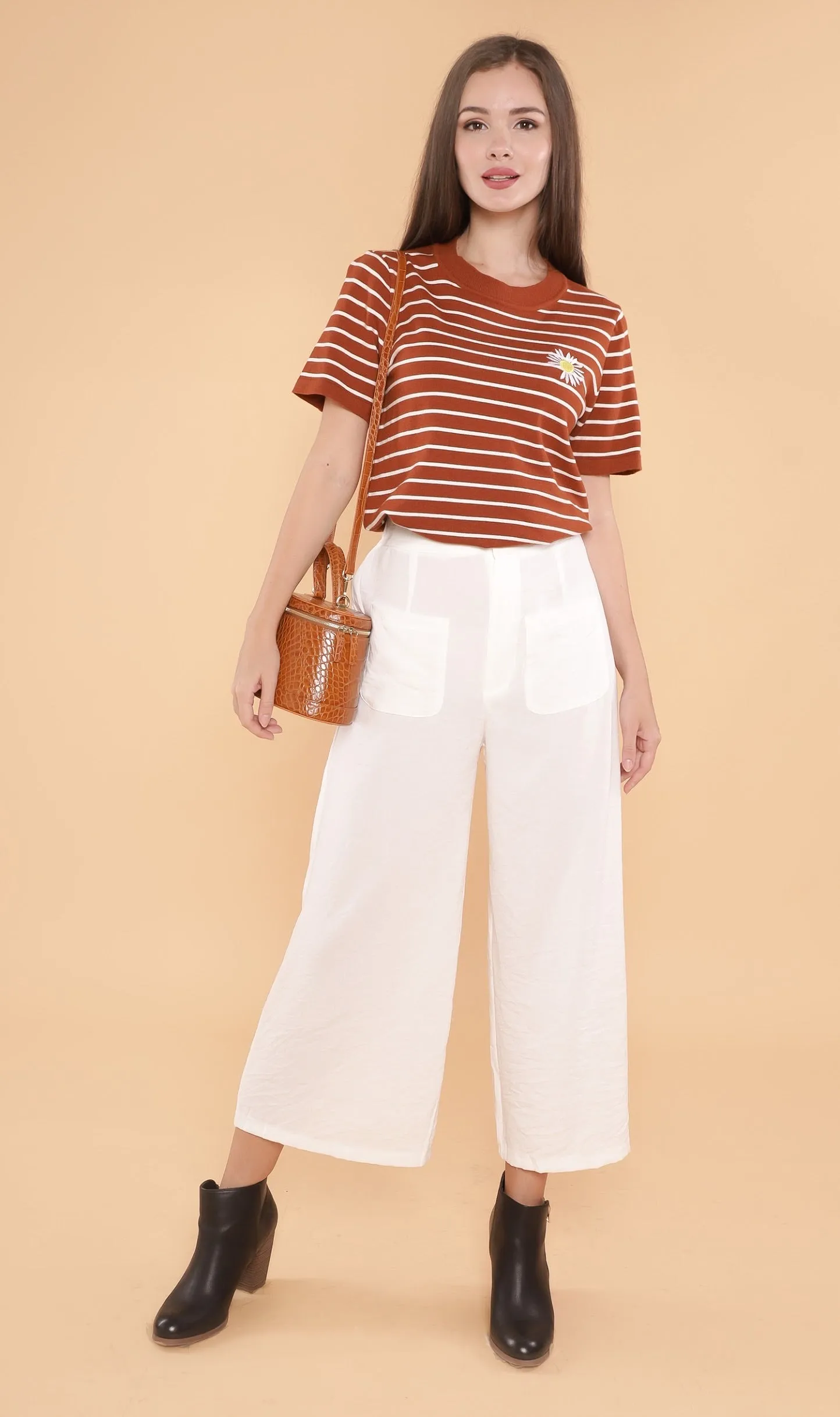 RANYA Striped Tee (Russet)