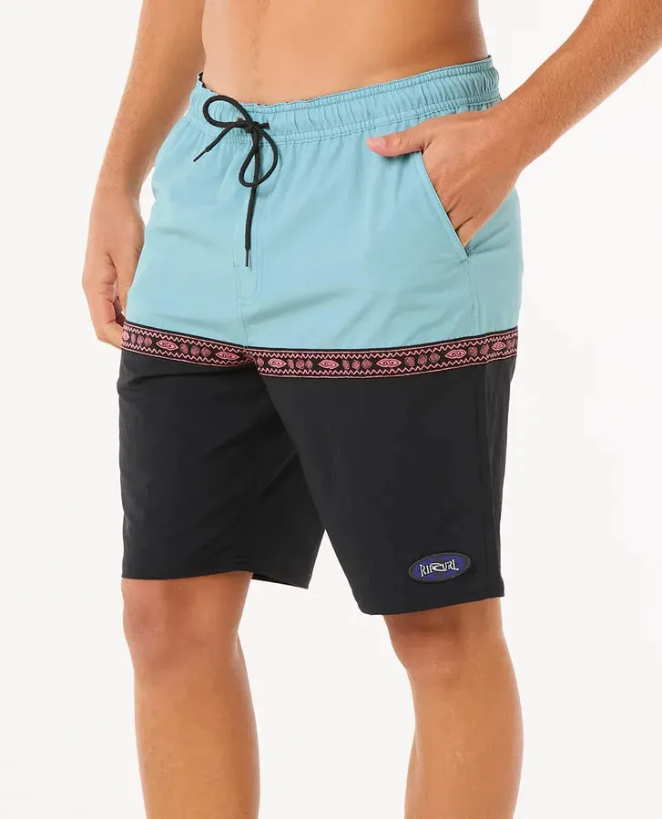 Raw Energy Split Volley 20" Boardshorts - Black