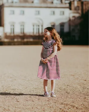Red Horizontal Stripe Print Dress