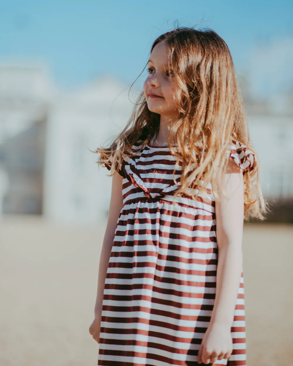 Red Horizontal Stripe Print Dress
