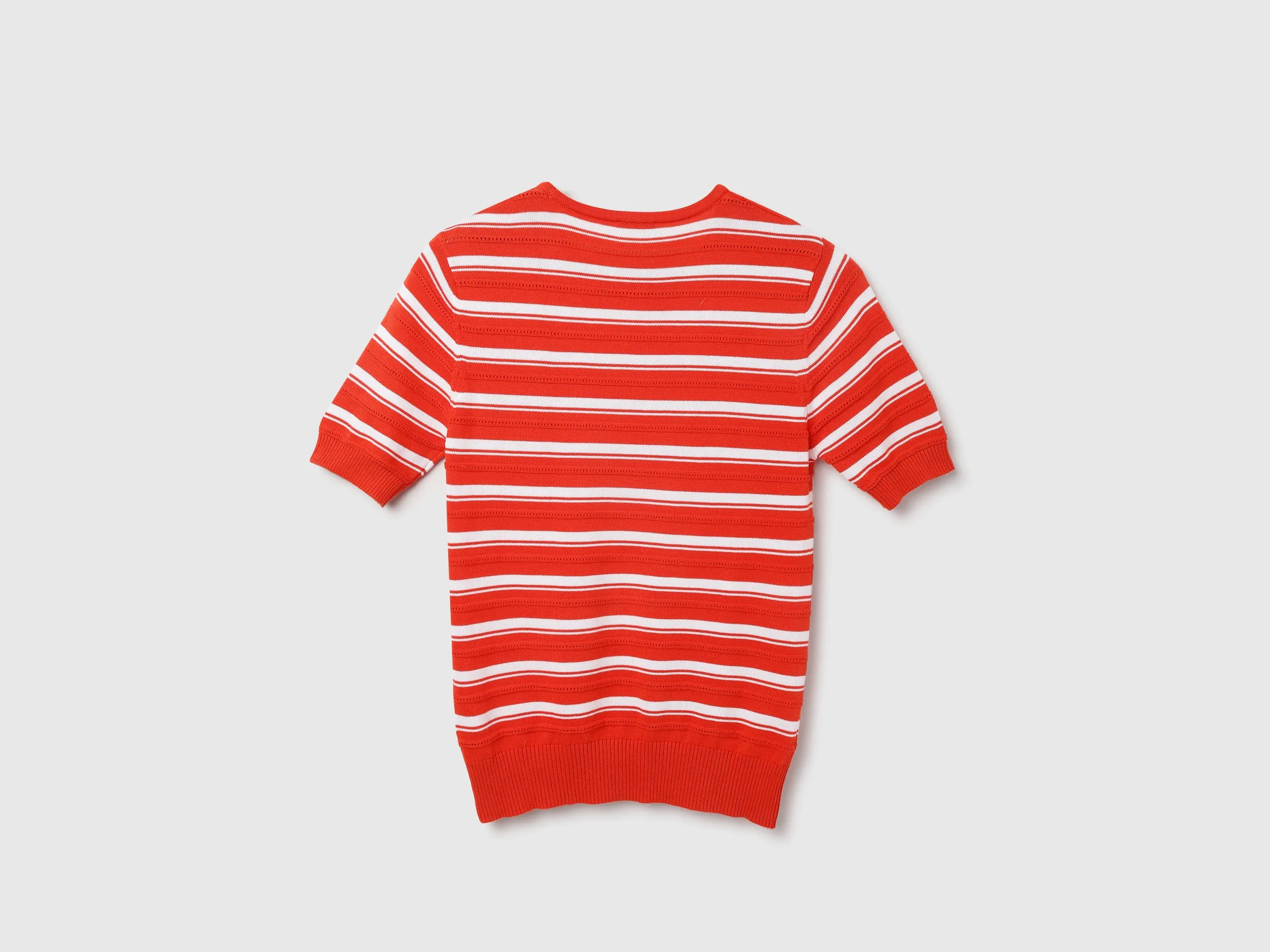 Regular Fit Round Neck Striped Tops