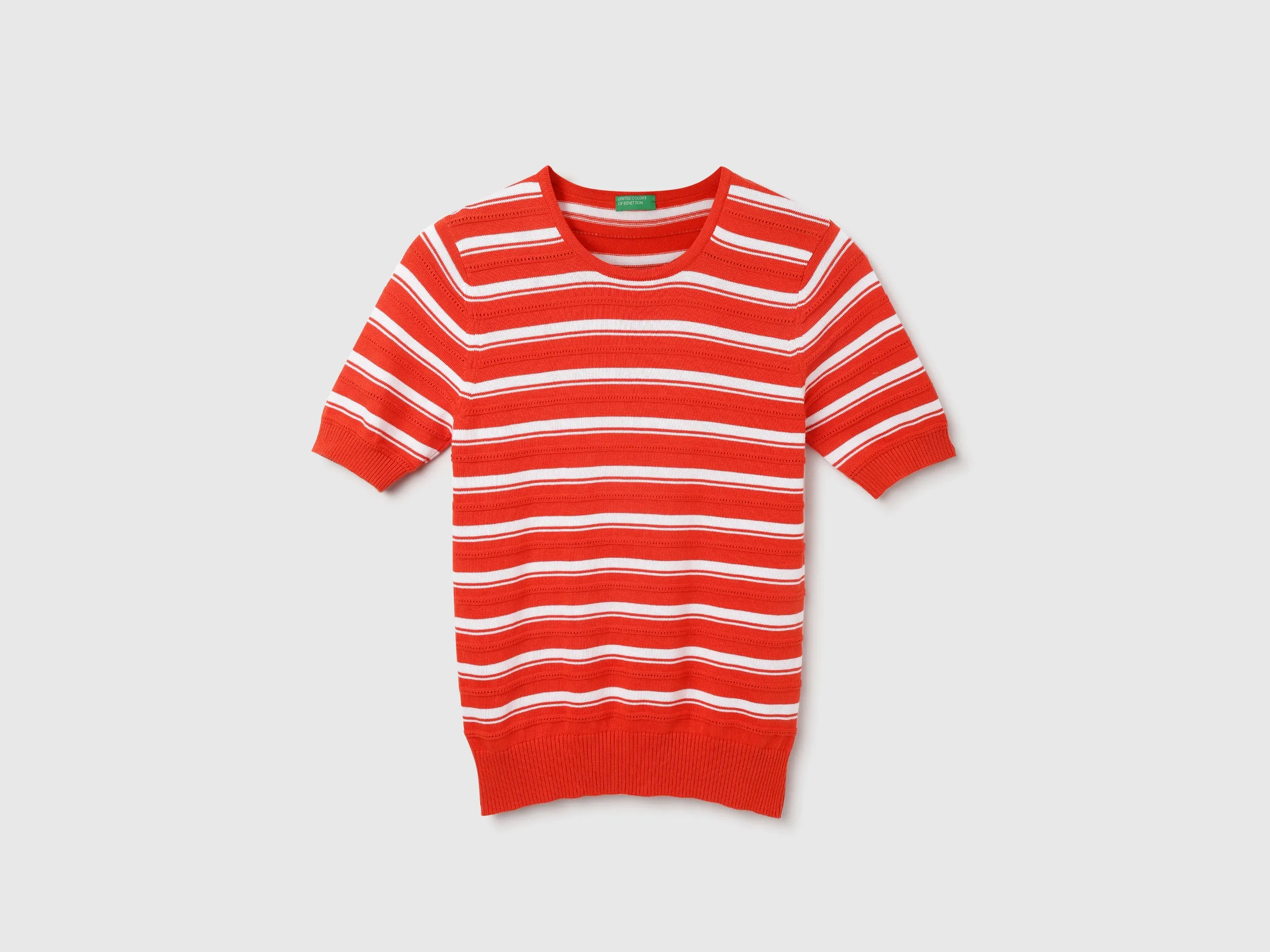 Regular Fit Round Neck Striped Tops