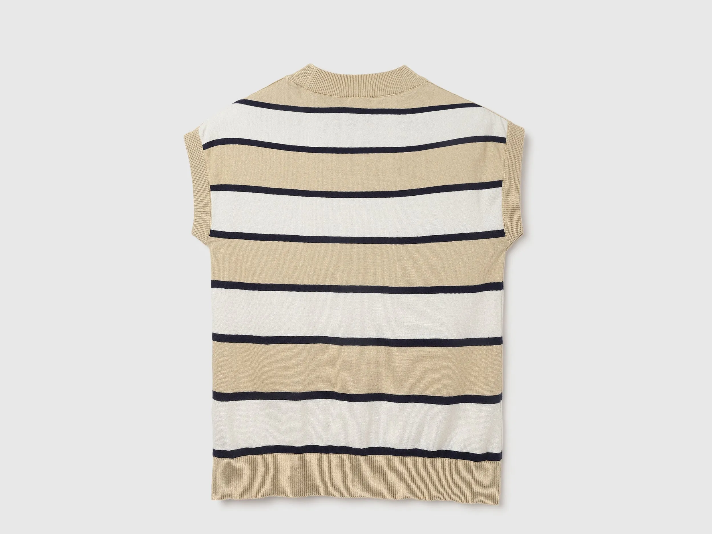 Regular Fit Round Neck Striped Tops