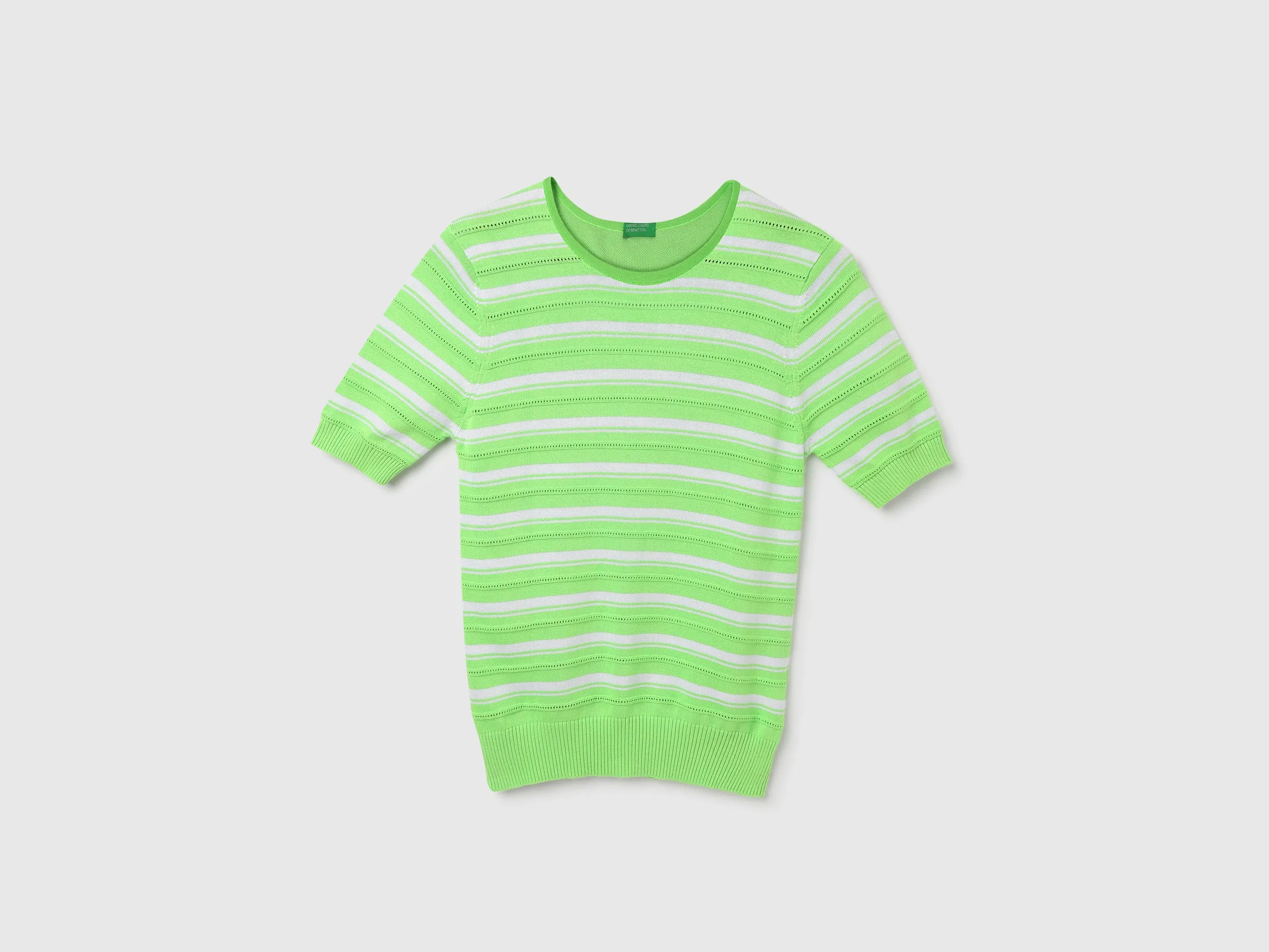 Regular Fit Round Neck Striped Tops