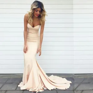 Roycebridal Simple Chiffon Bridesmaid Dresses Mermaid Sweetheart Neck Prom Dresses