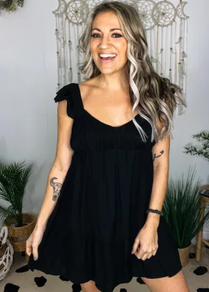 Ruched Ruffle Mini Dress