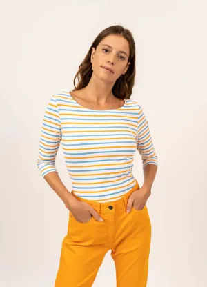 Saint James Garde Cote III Sailor Striped Top; Neige/Tango