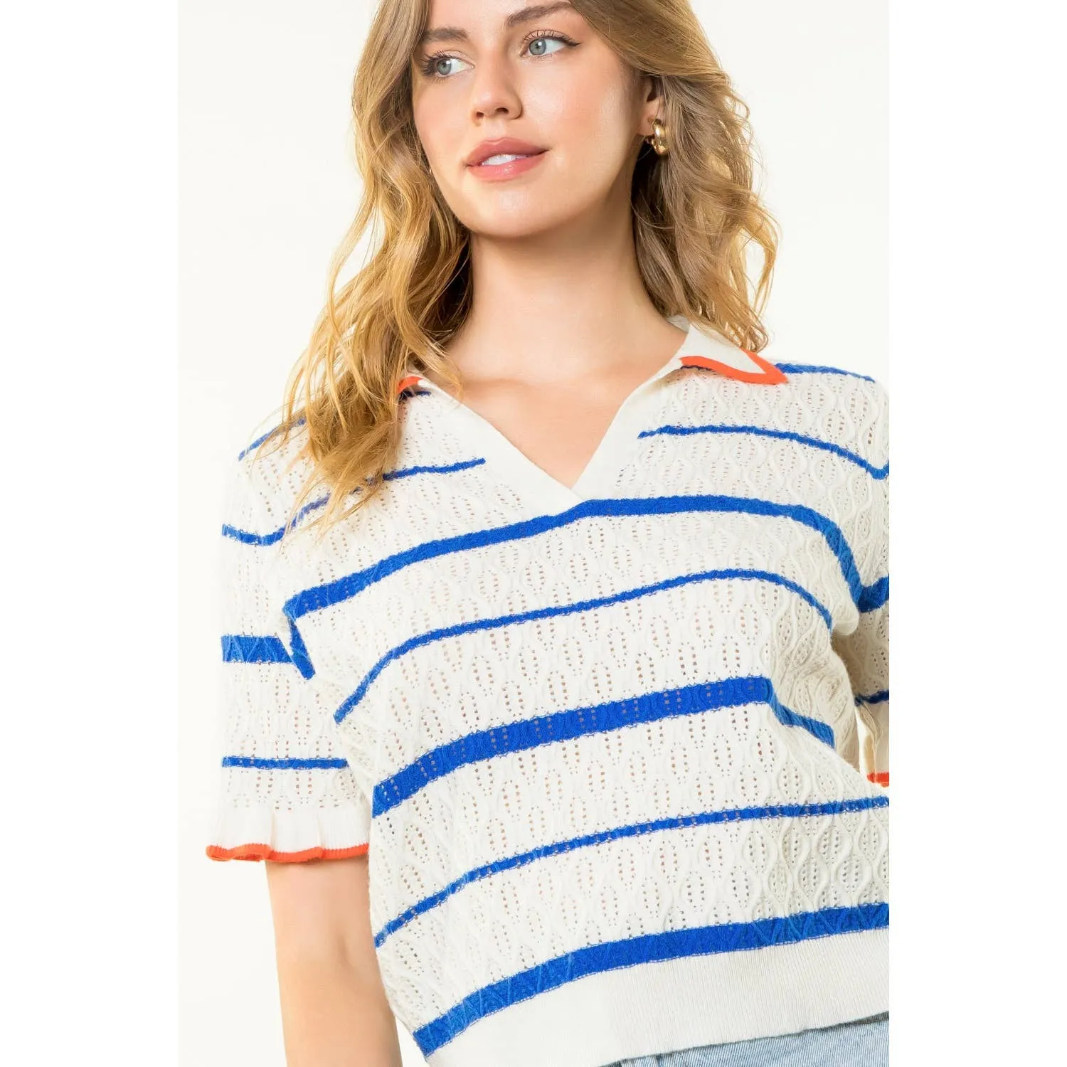 SALE Maggie Short Sleeve Textured Knit Top