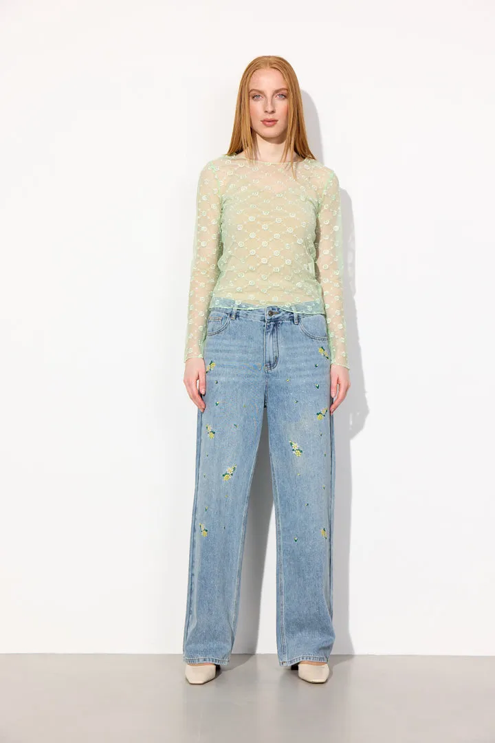 Sammy Mesh Blouse - Mint