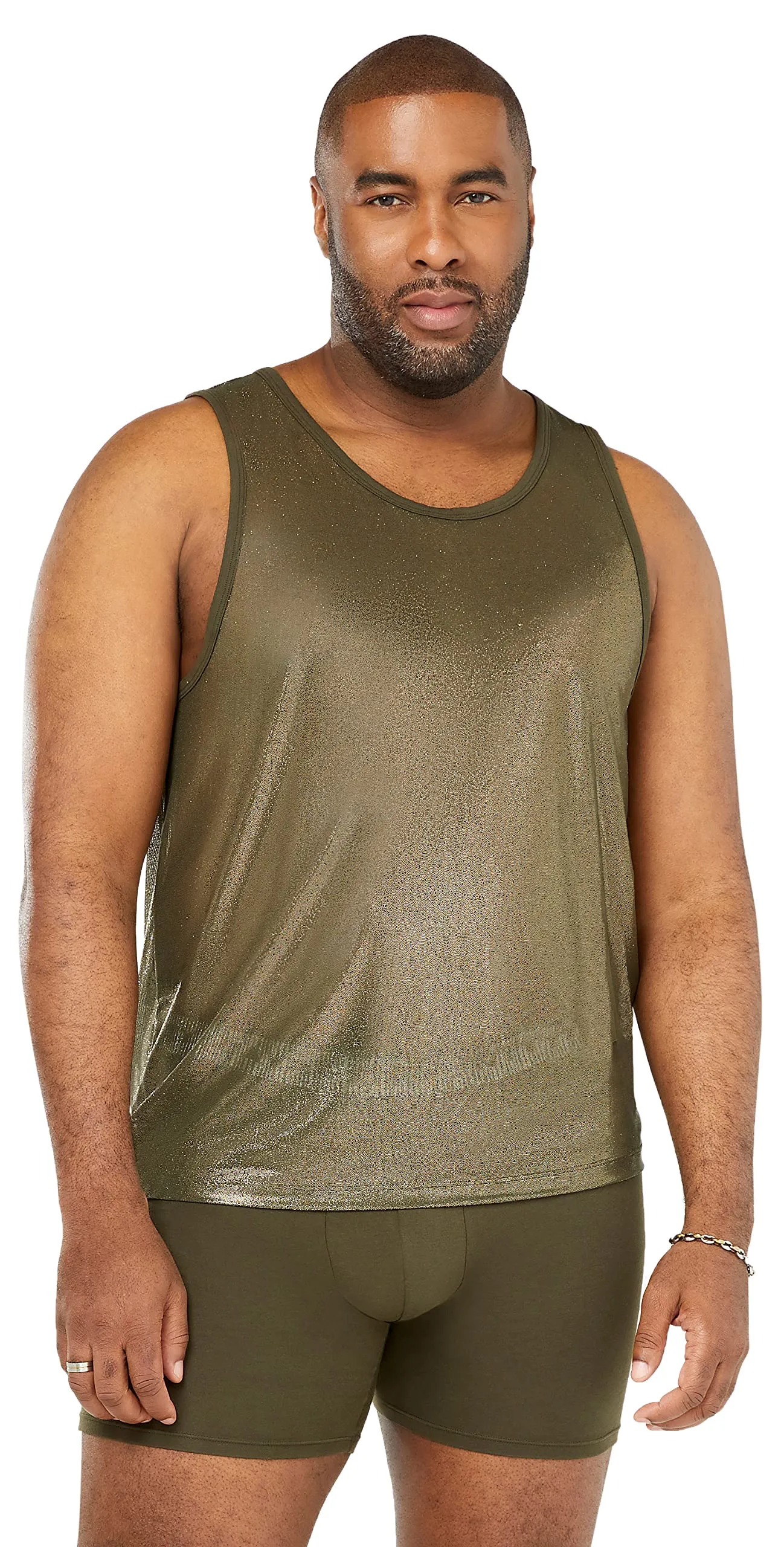Savage X, Men's Going Platinum Mesh Tank, Deep Forest Green, L