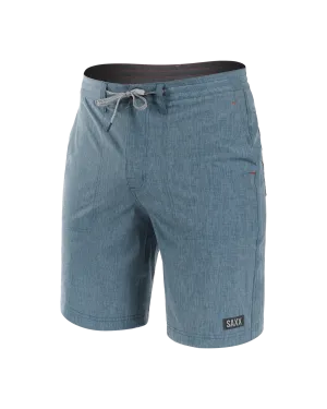 Saxx Mens Land To Sand 2N1 Hybrid 9" Short - Indian Teal Heather