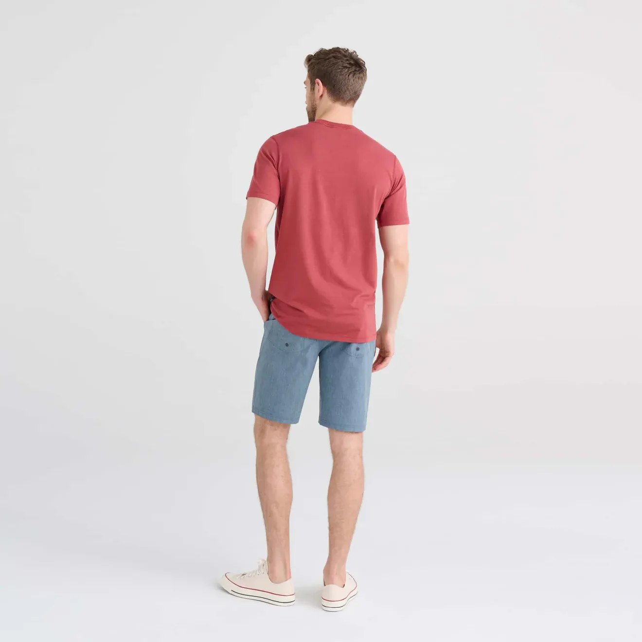 Saxx Mens Land To Sand 2N1 Hybrid 9" Short - Indian Teal Heather