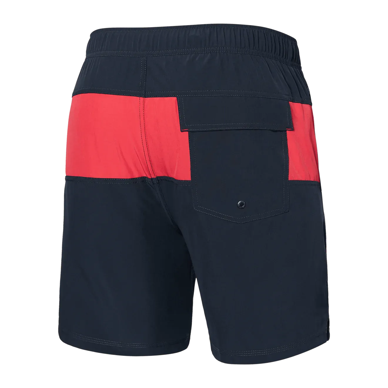 Saxx Mens Oh Buoy Stretch Volley 7" Swim Short - India Ink - Hibiscus