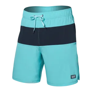 Saxx Mens Oh Buoy Stretch Volley 7" Swim Short - Turquoise - India Ink