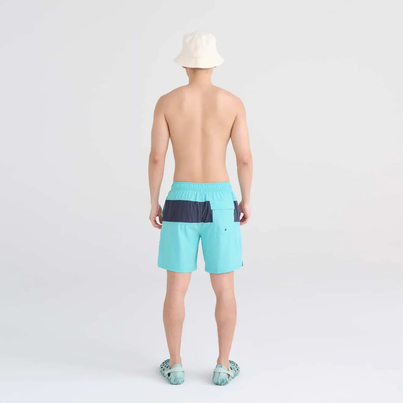 Saxx Mens Oh Buoy Stretch Volley 7" Swim Short - Turquoise - India Ink