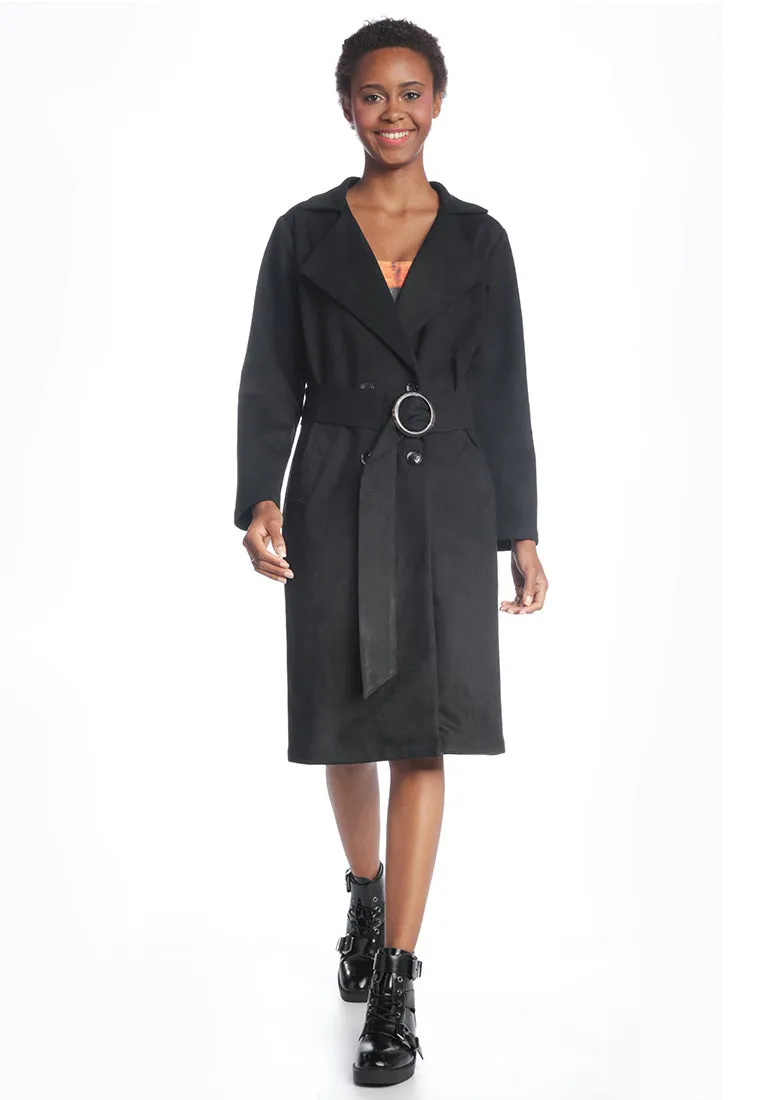 self style suede long jacket