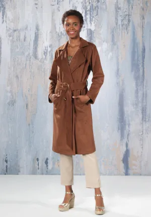 self style suede long jacket