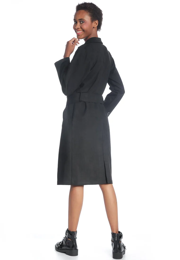 self style suede long jacket