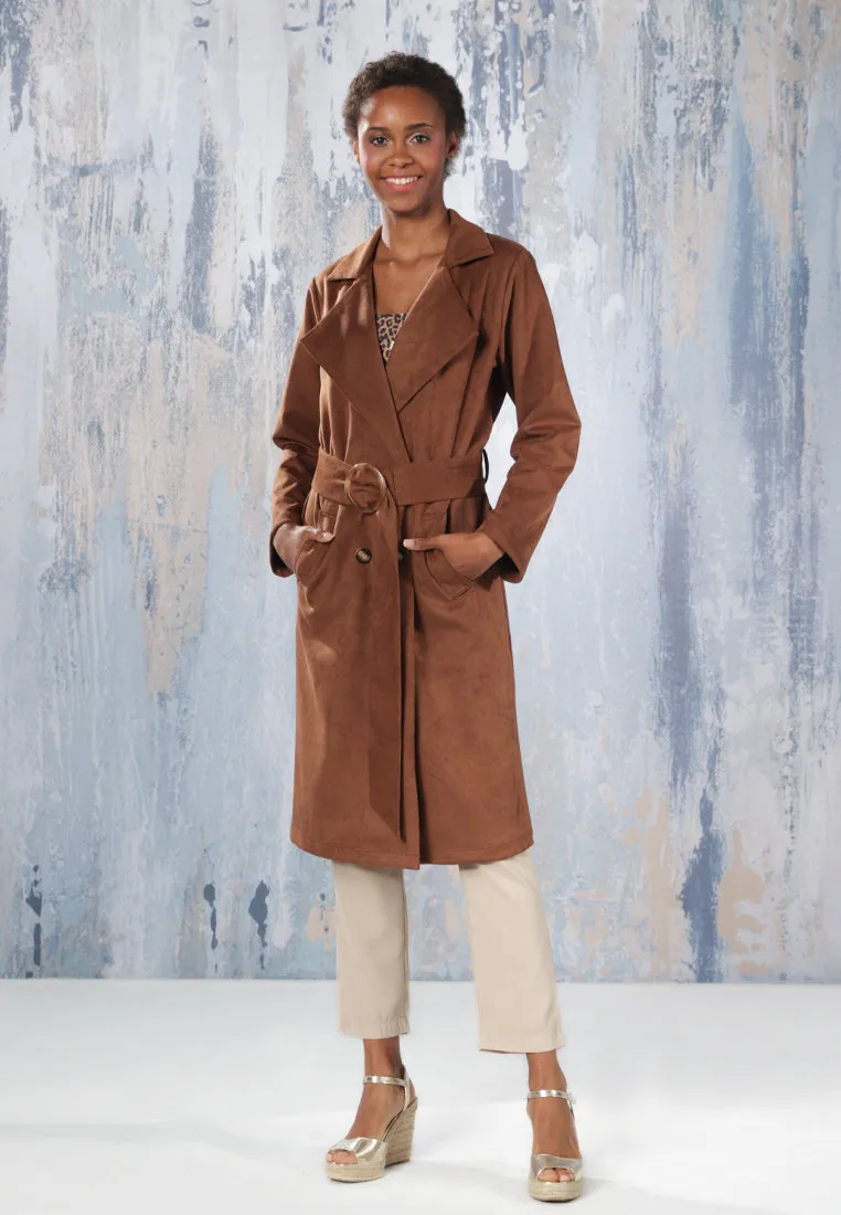 self style suede long jacket