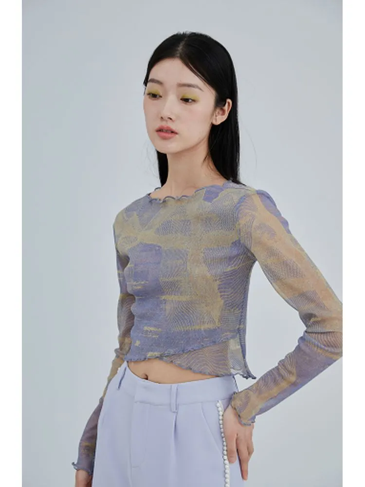 Sheer Mesh Long Sleeve Shirt