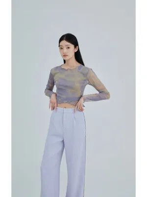 Sheer Mesh Long Sleeve Shirt