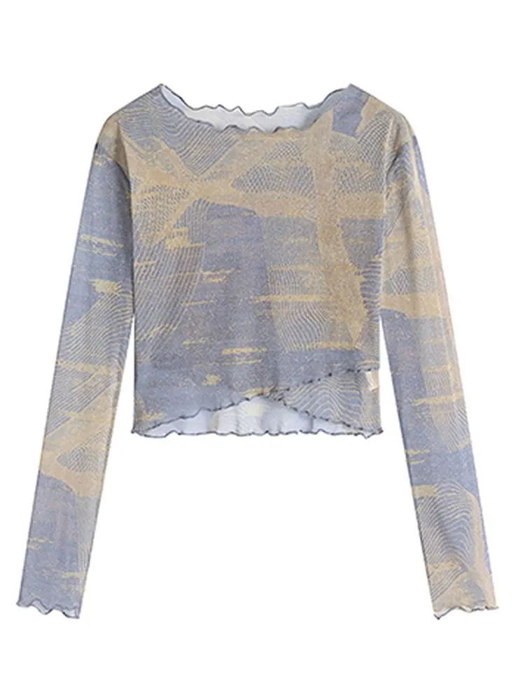 Sheer Mesh Long Sleeve Shirt