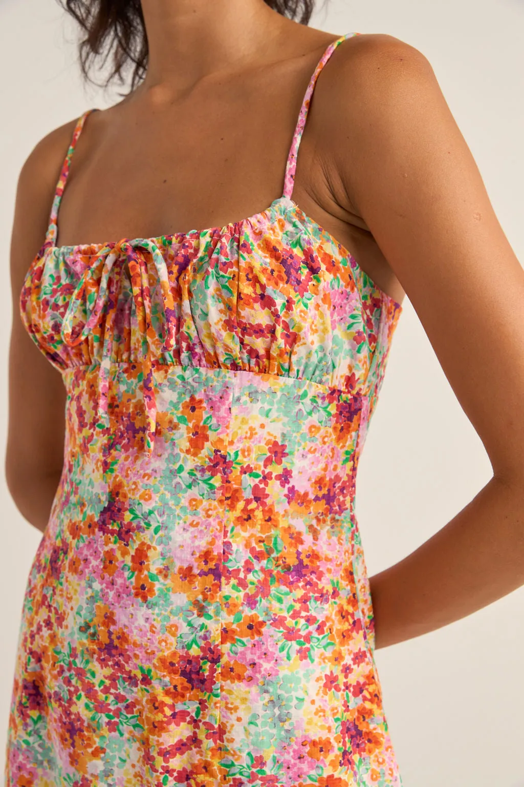 SIERRA FLORAL MINI DRESS - ORANGE