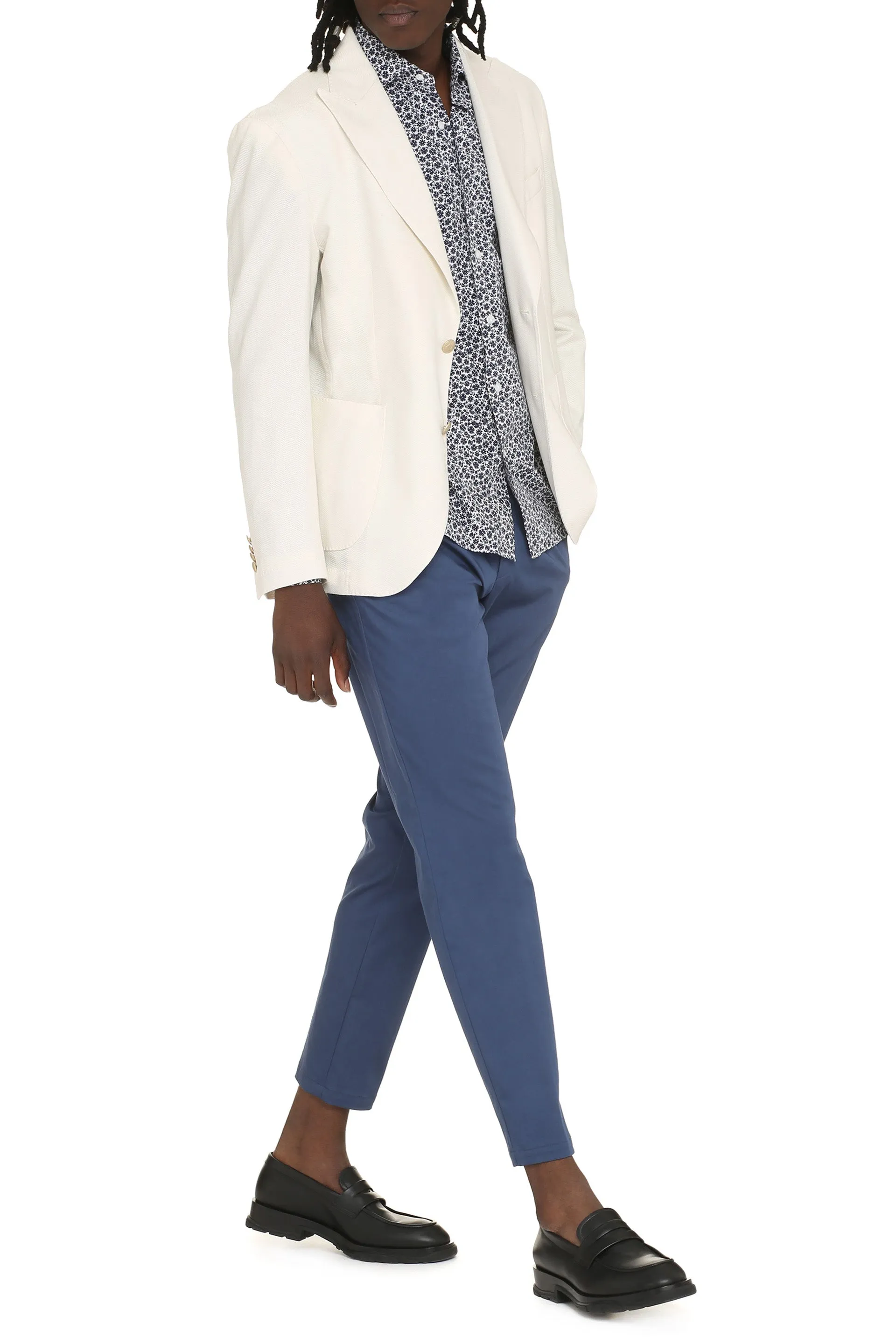 Single-breasted cotton blazer