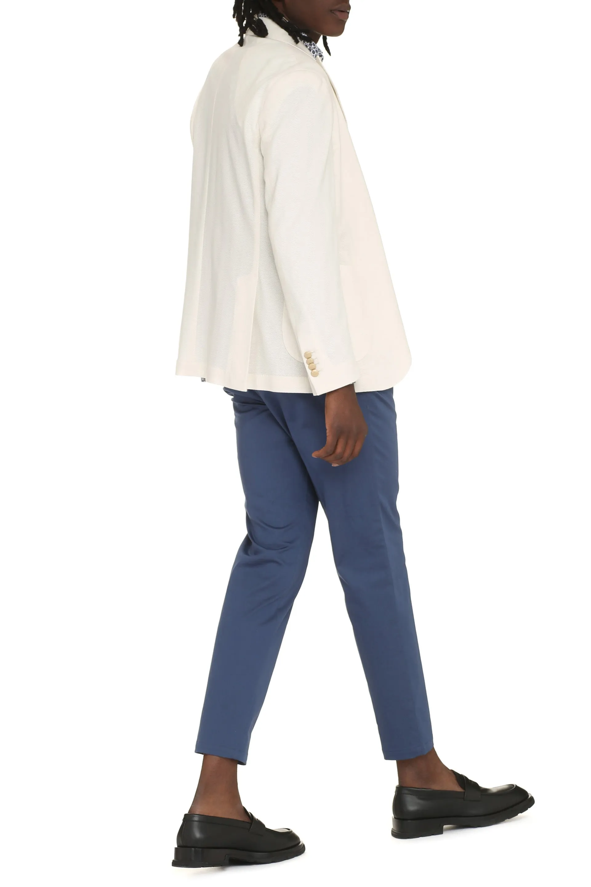 Single-breasted cotton blazer