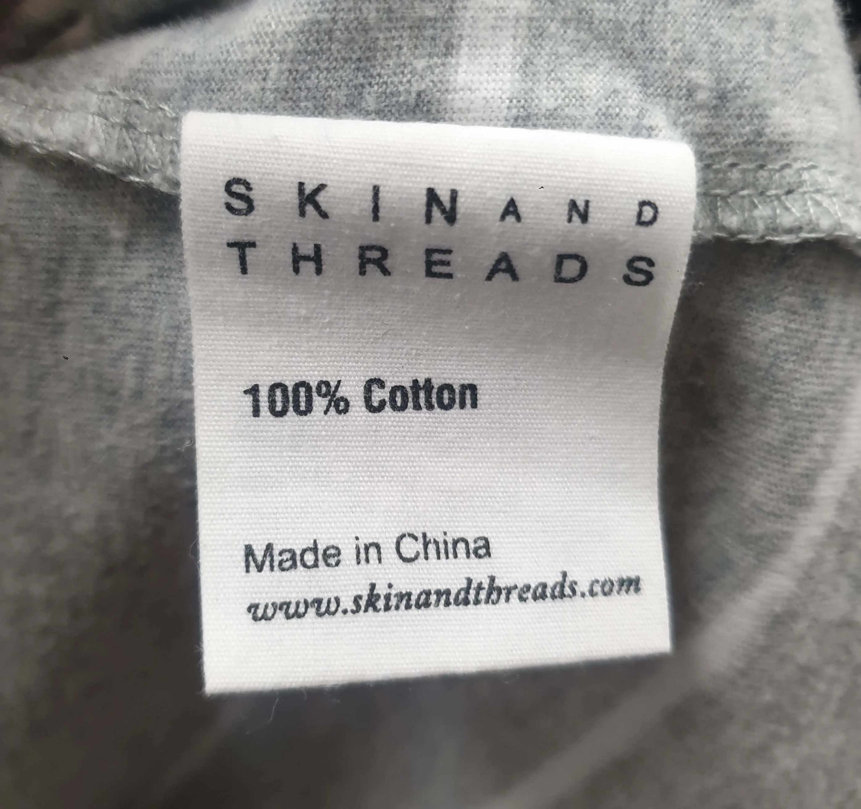 Skin & Threads grey and white striped top size 1