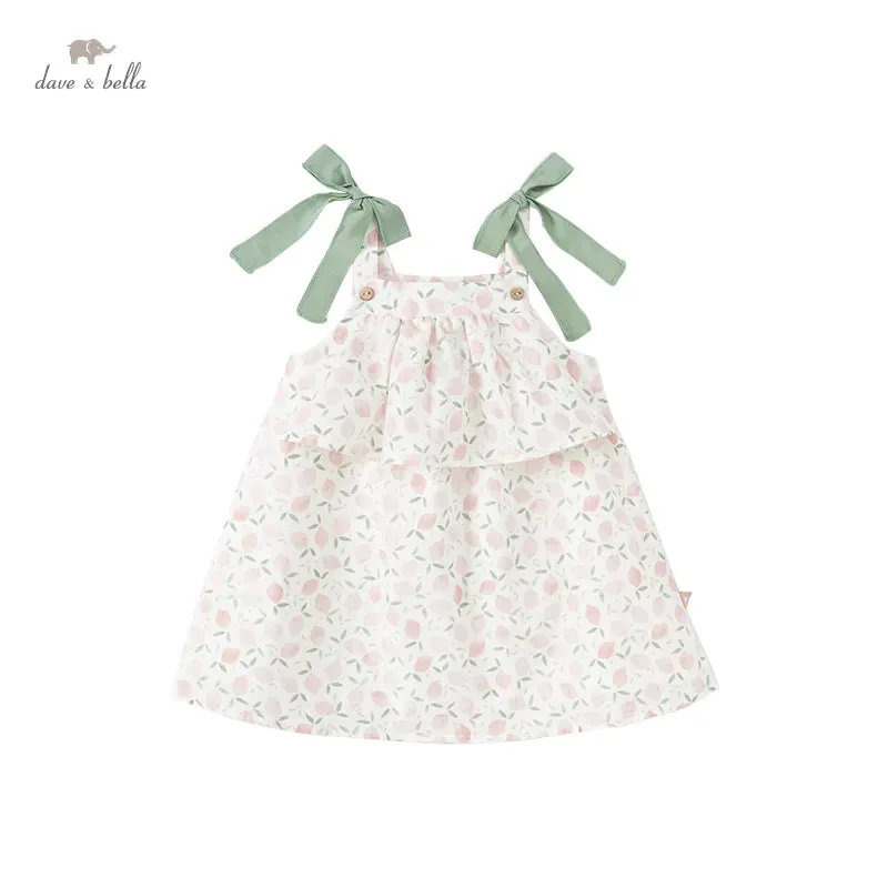 Sleeveless Floral Print Girls Summer Dress