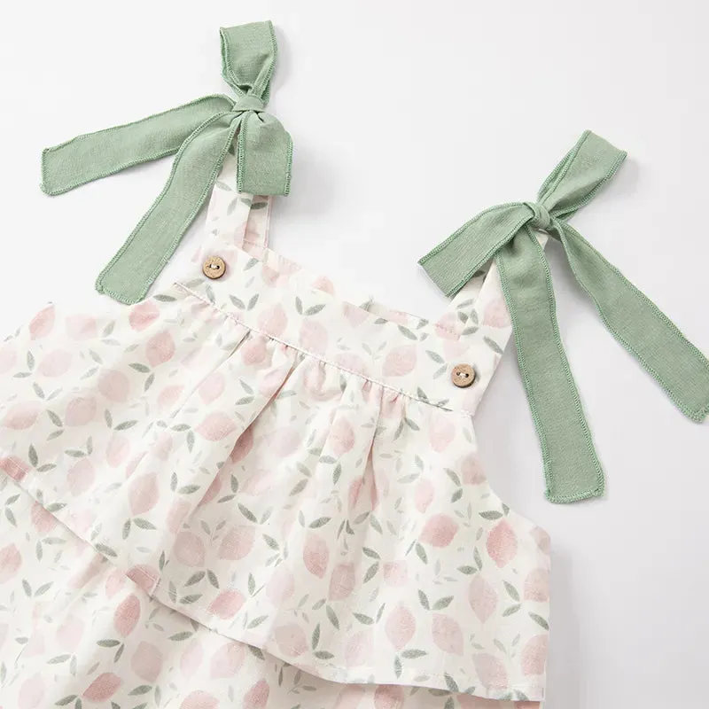 Sleeveless Floral Print Girls Summer Dress