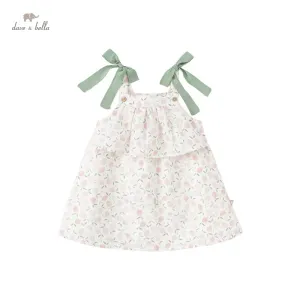 Sleeveless Floral Print Girls Summer Dress