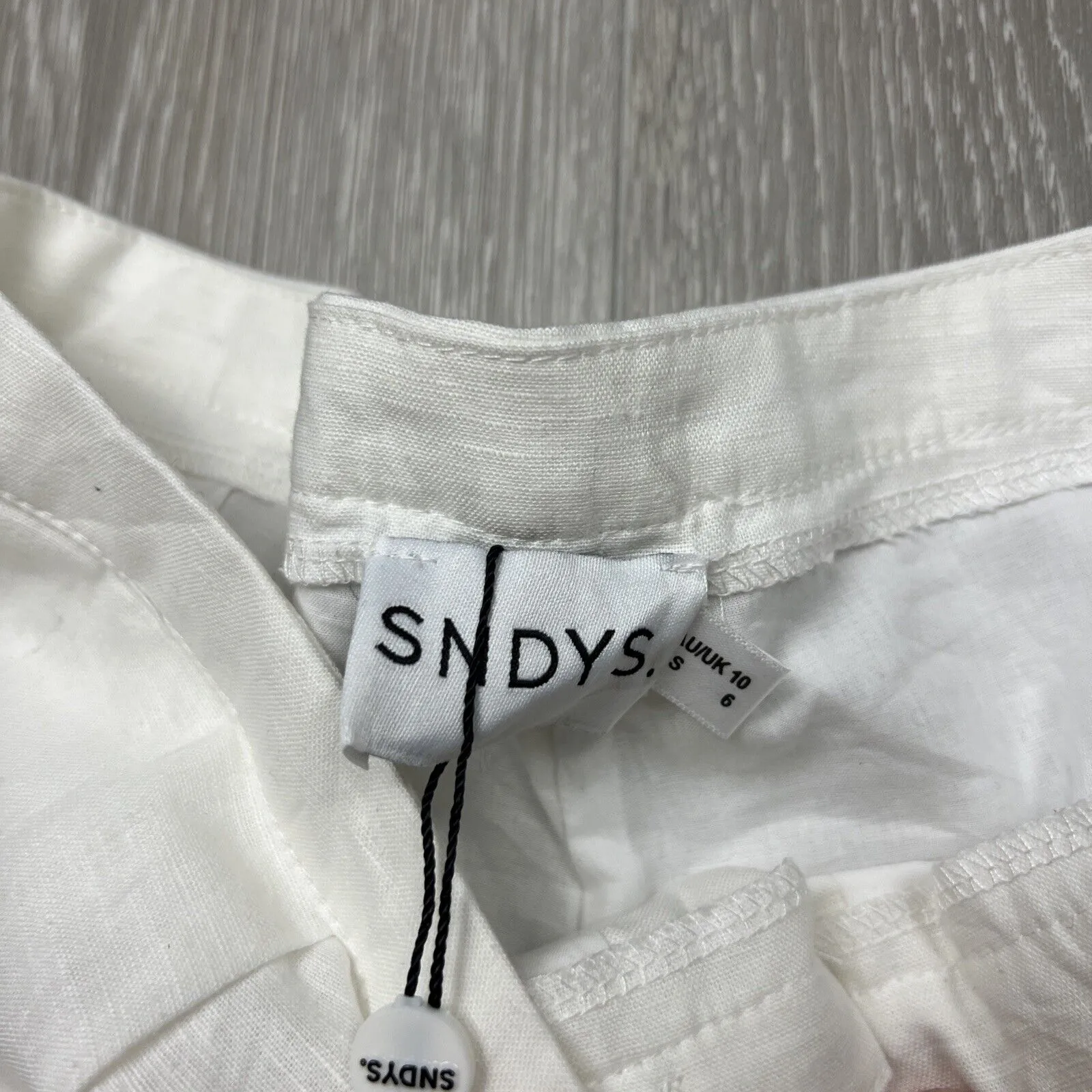 SNDYS Womens White Linen Blend Pants Size M (New)