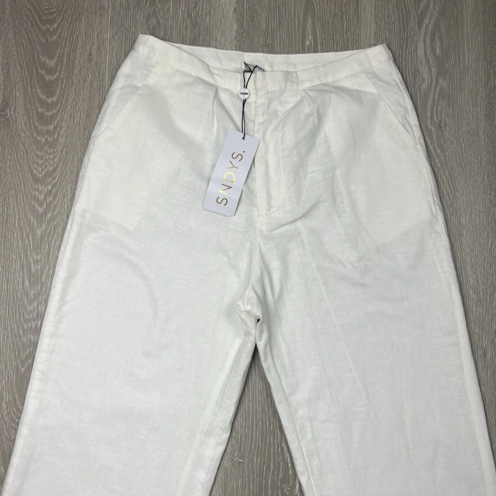 SNDYS Womens White Linen Blend Pants Size M (New)