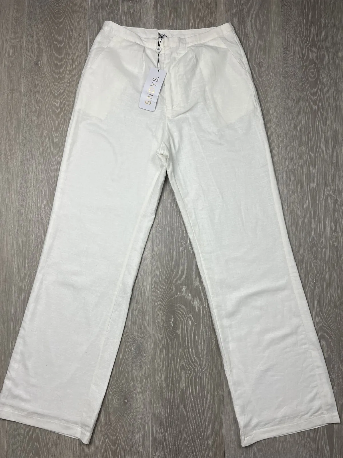 SNDYS Womens White Linen Blend Pants Size M (New)