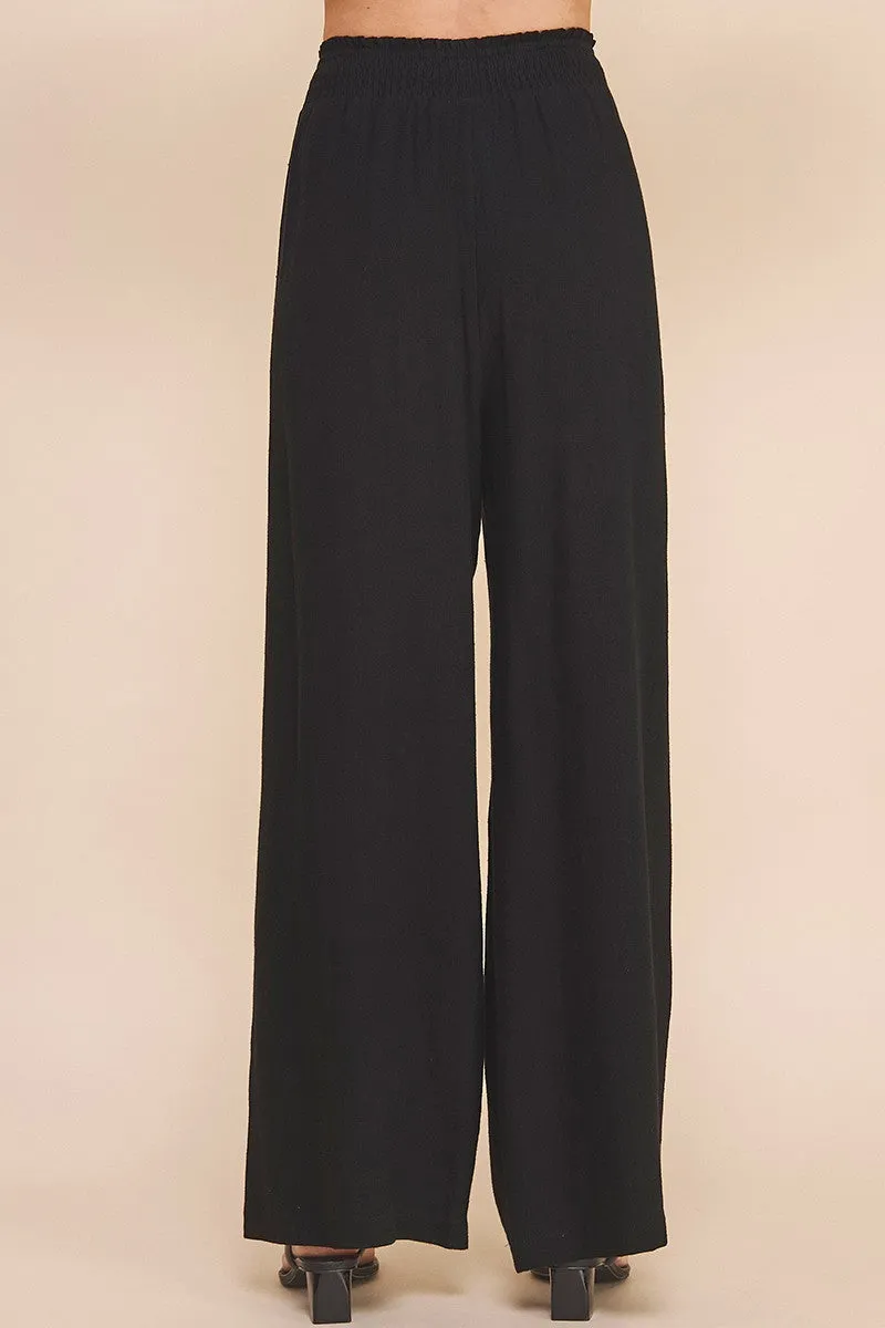 soft linen wide leg pants