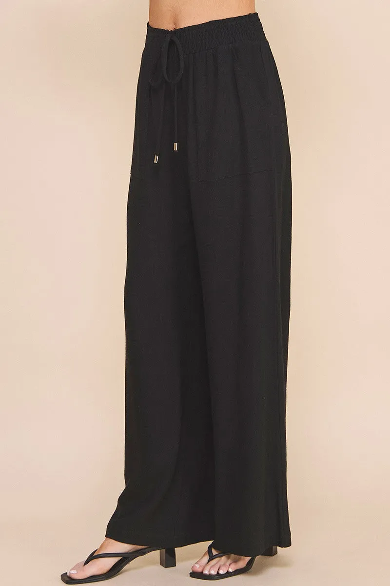 soft linen wide leg pants