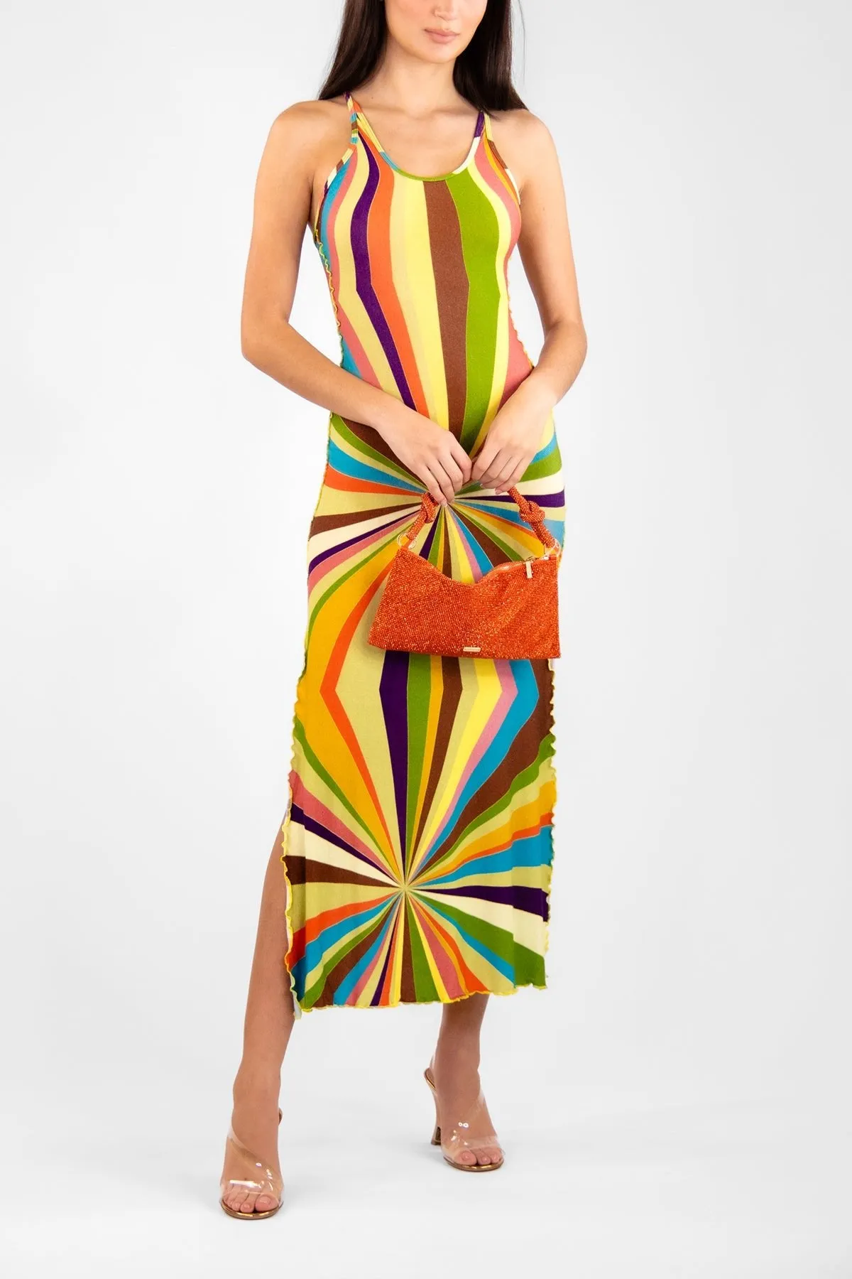 Solana Sun Ray Knit Maxi Dress in Multi