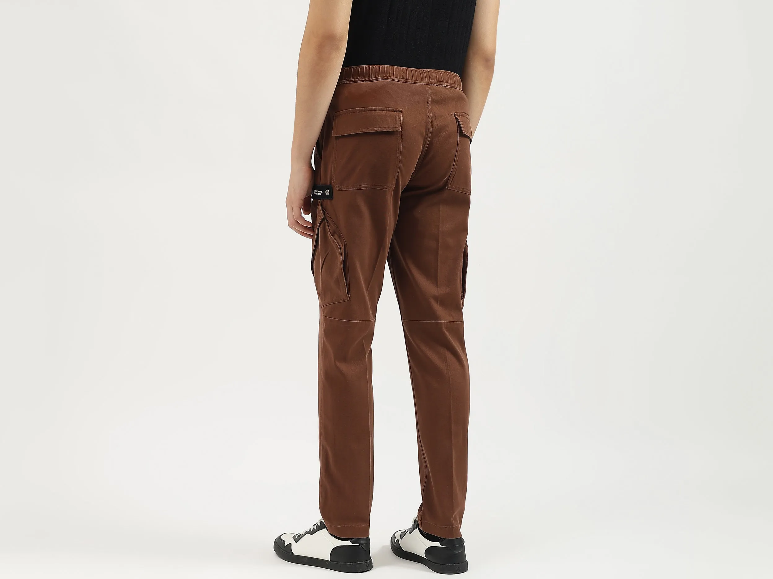 Solid Cargo Fit Cargo Pants