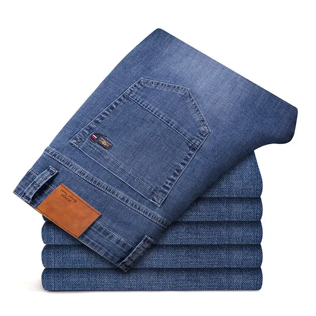 Sommerjeans für Herren - Stilvolle Business Casual Eleganz in graublauem Design